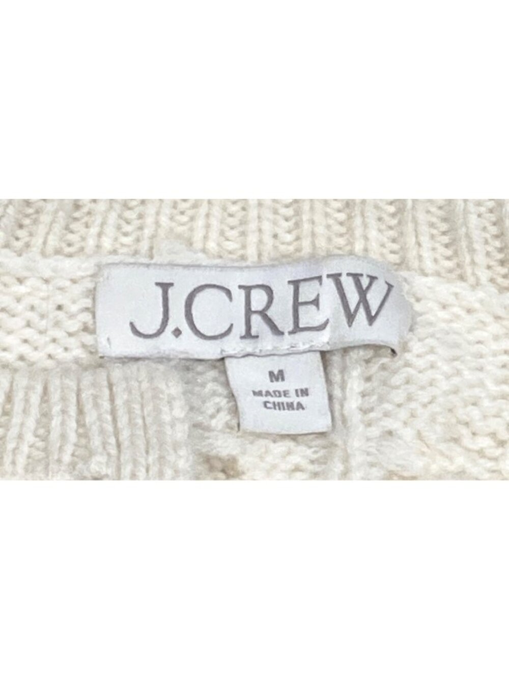 J.Crew Womens Cable Knit Cardigan Sweater Ivory Button-Up Medium preppy basic - Picture 6 of 13